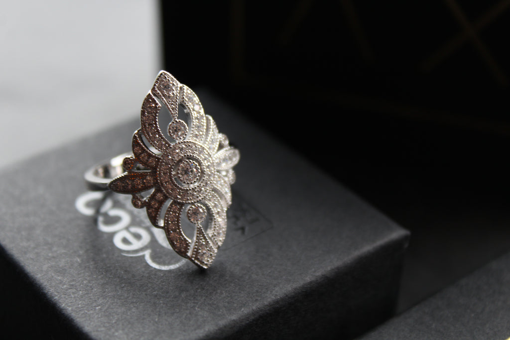 Ornate Cubic Zirconia Ring