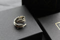 Oxidised Feather 8mm Band Ring