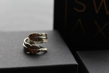 Load image into Gallery viewer, Oxidised Feather 8mm Band Ring
