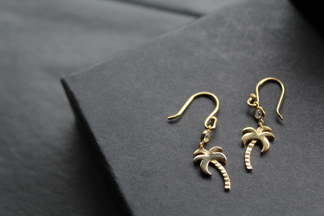 Palm Tree Hooks with Cubic Zirconia Stones