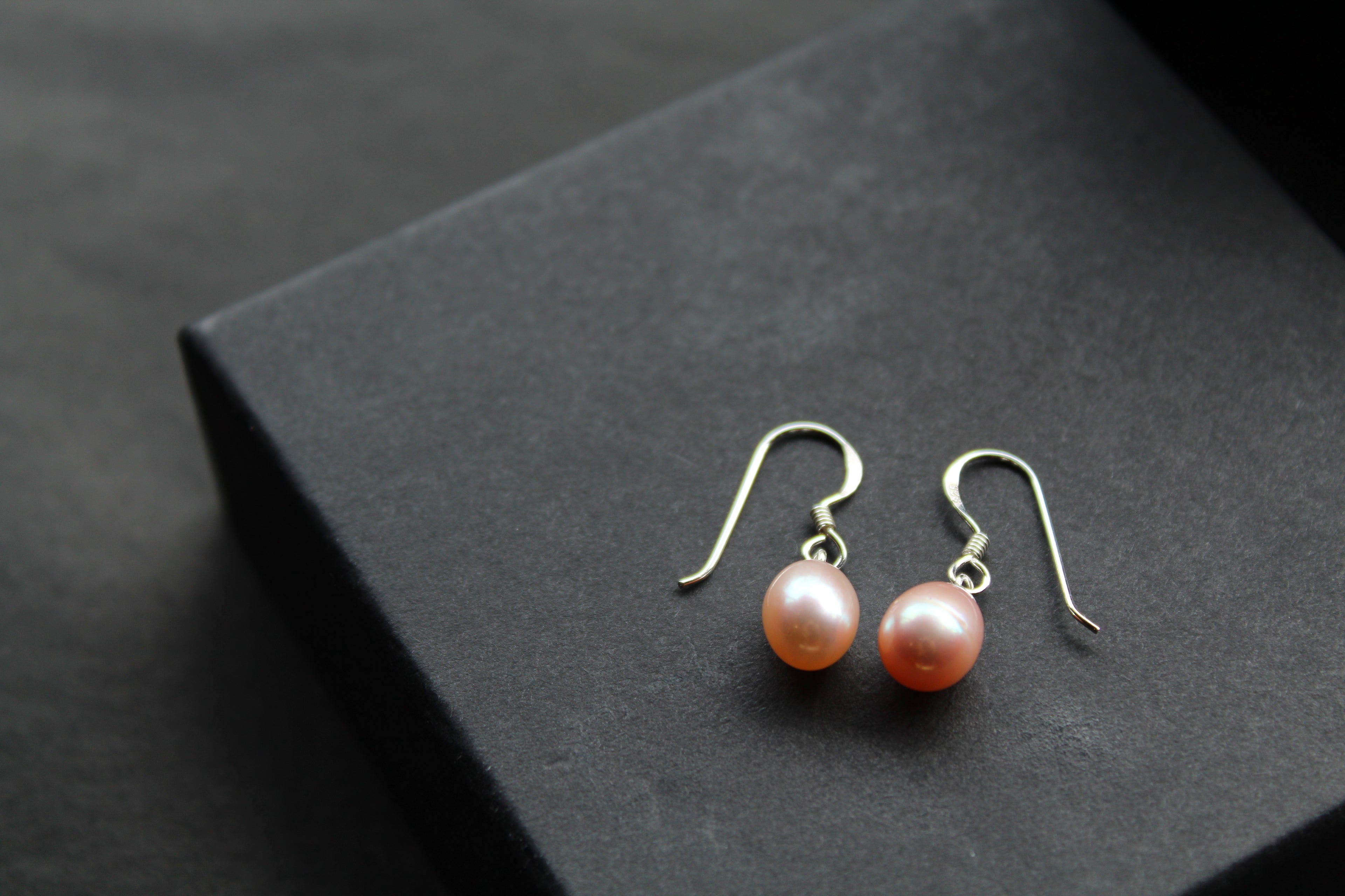Peach Fresh Water Pearl Drop Earrings