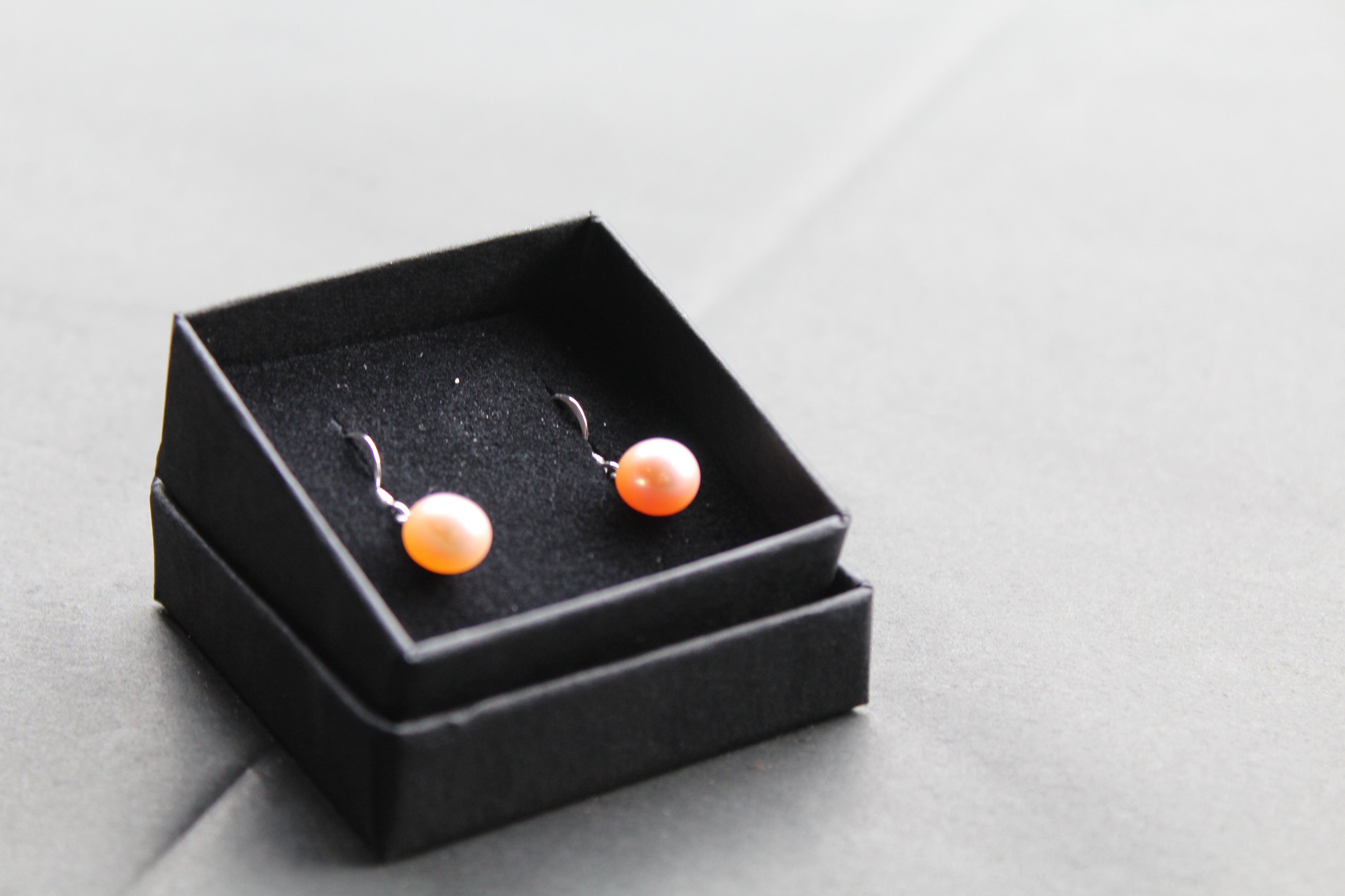 Peach Fresh Water Pearl Drop Earrings