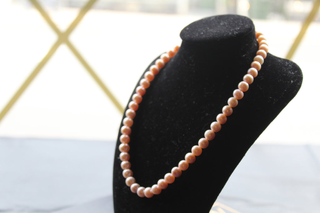 Peach Pearl Necklace