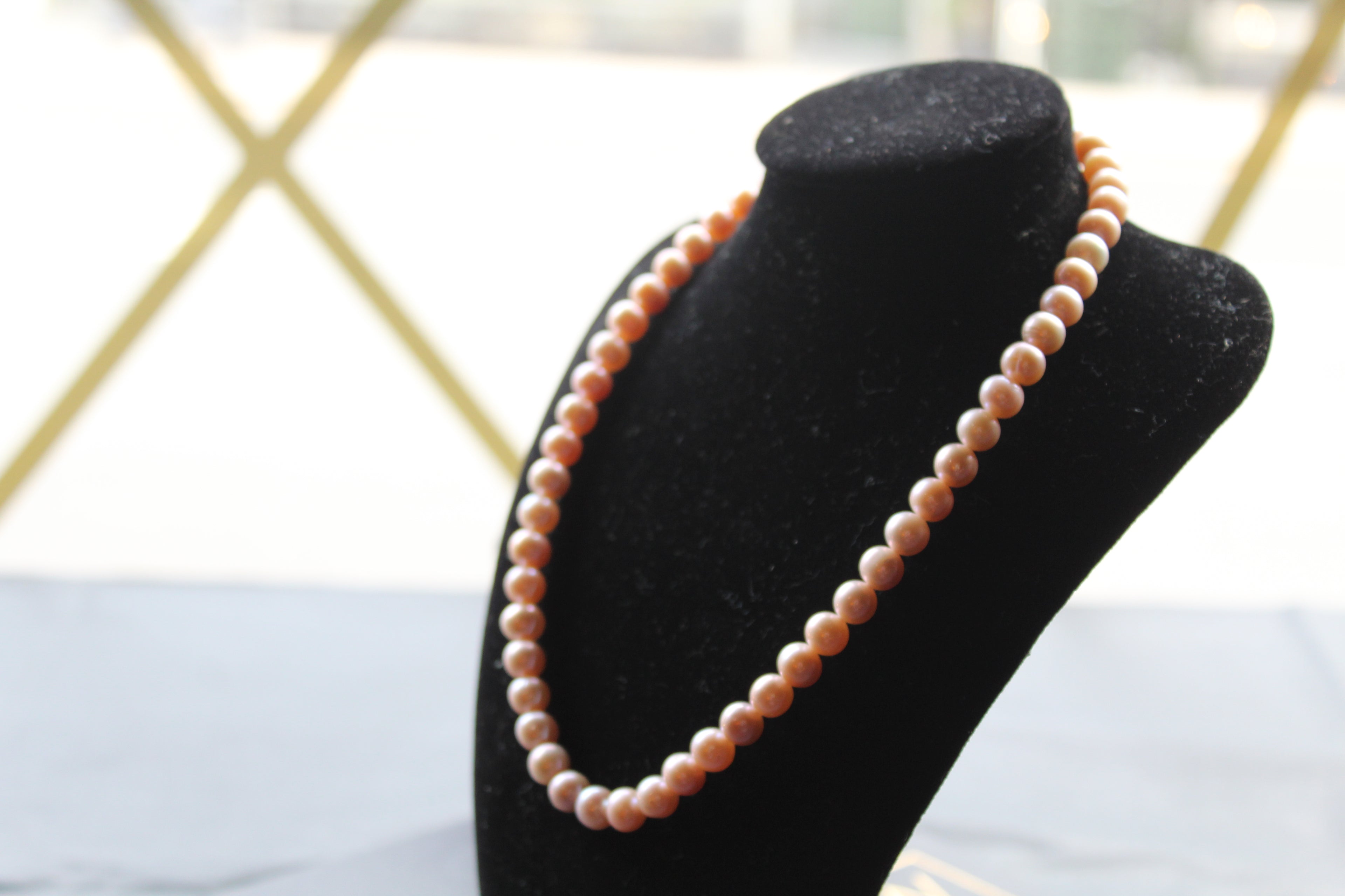 Peach Pearl Necklace