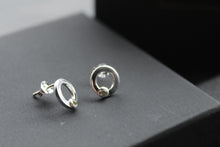 Load image into Gallery viewer, Peridot Hoop Studs
