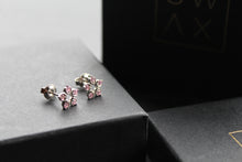 Load image into Gallery viewer, Pink Diamond Cubic Zirconia Flower Earrings
