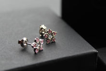 Load image into Gallery viewer, Pink Diamond Cubic Zirconia Flower Earrings
