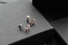Load image into Gallery viewer, Pink Diamond Cubic Zirconia Flower Earrings

