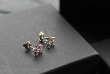 Load image into Gallery viewer, Pink Diamond Cubic Zirconia Flower Earrings
