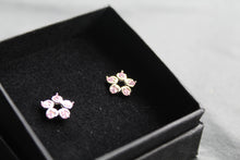 Load image into Gallery viewer, Pink Diamond Cubic Zirconia Flower Earrings
