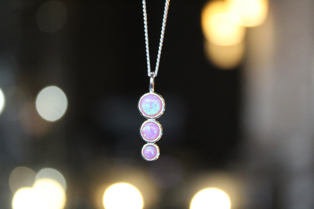 Pink Opal Trio Necklace