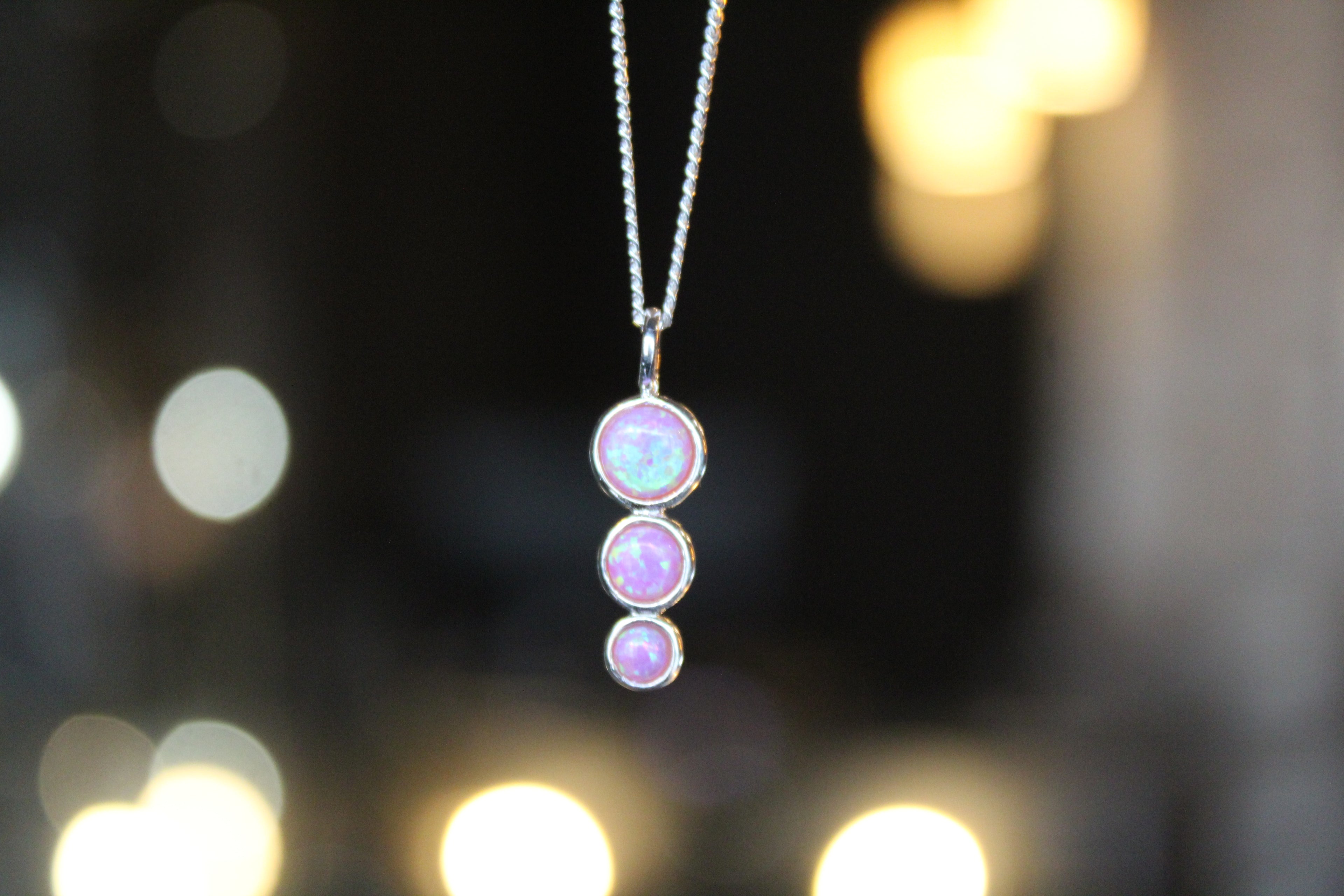 Pink Opal Trio Necklace