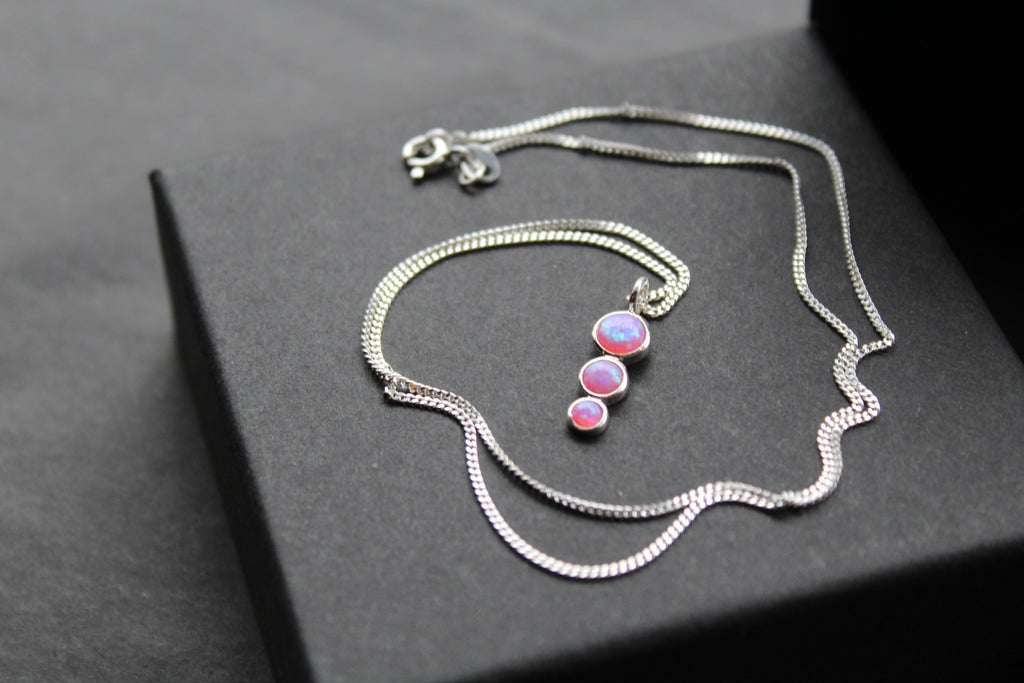 Pink Opal Trio Necklace
