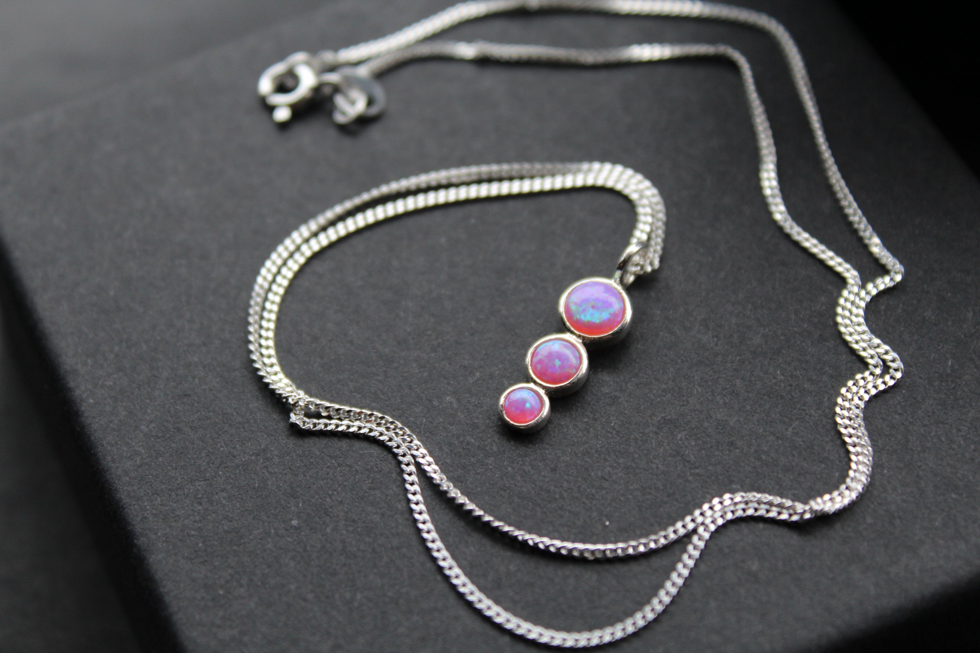 Pink Opal Trio Necklace