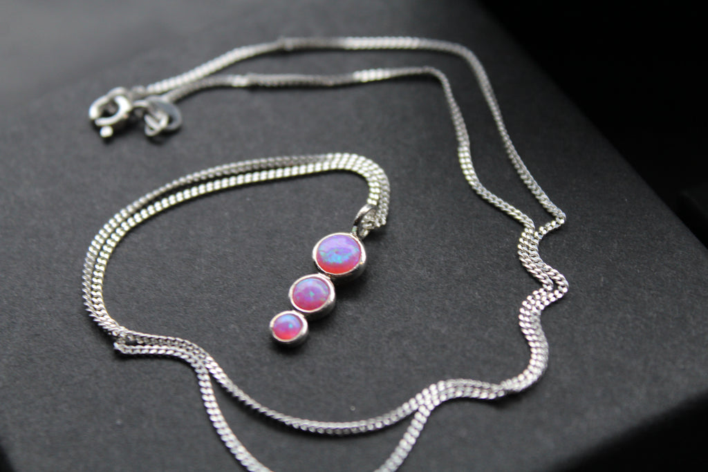 Pink Opal Trio Necklace