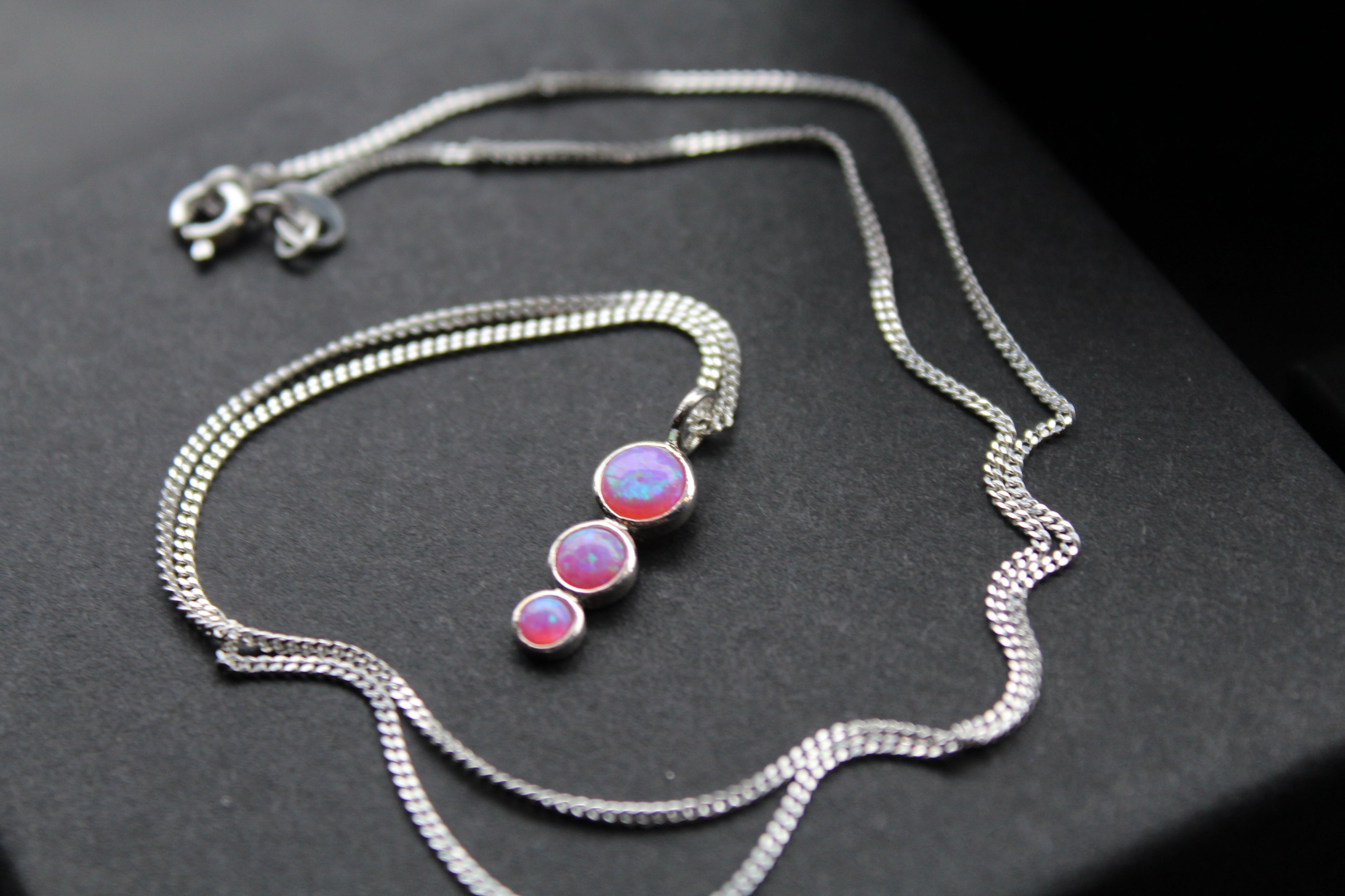 Pink Opal Trio Necklace