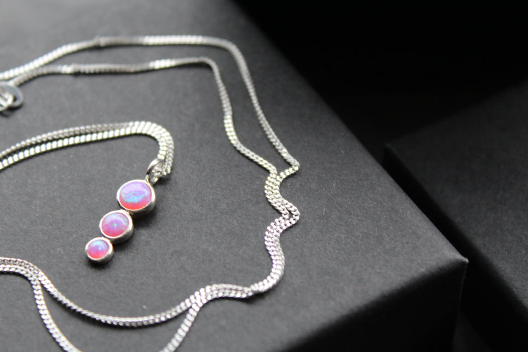 Pink Opal Trio Necklace