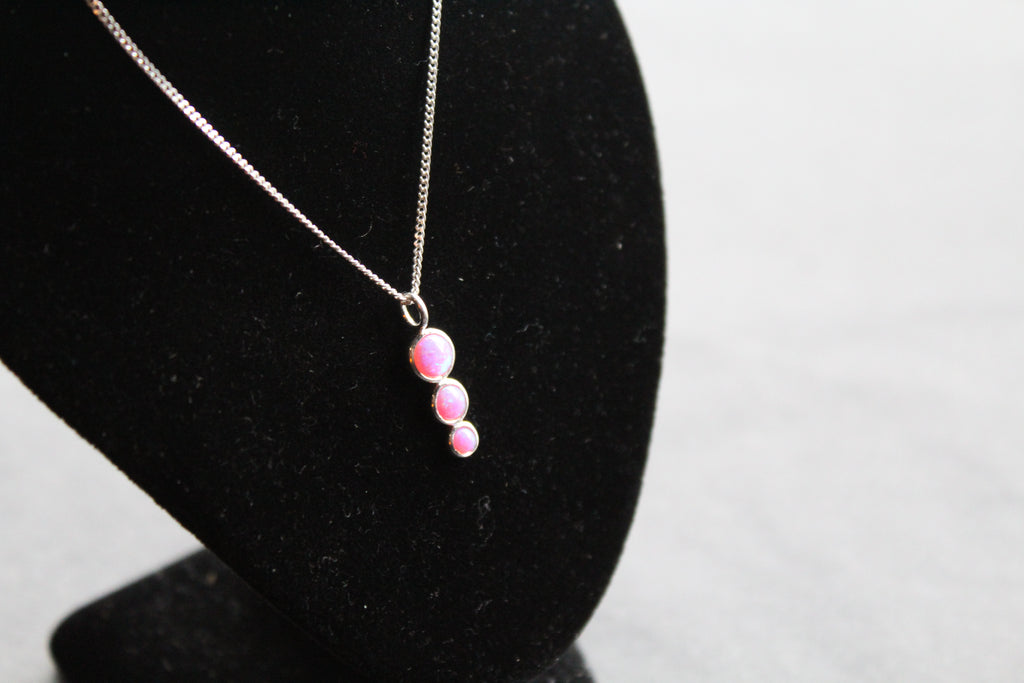 Pink Opal Trio Necklace