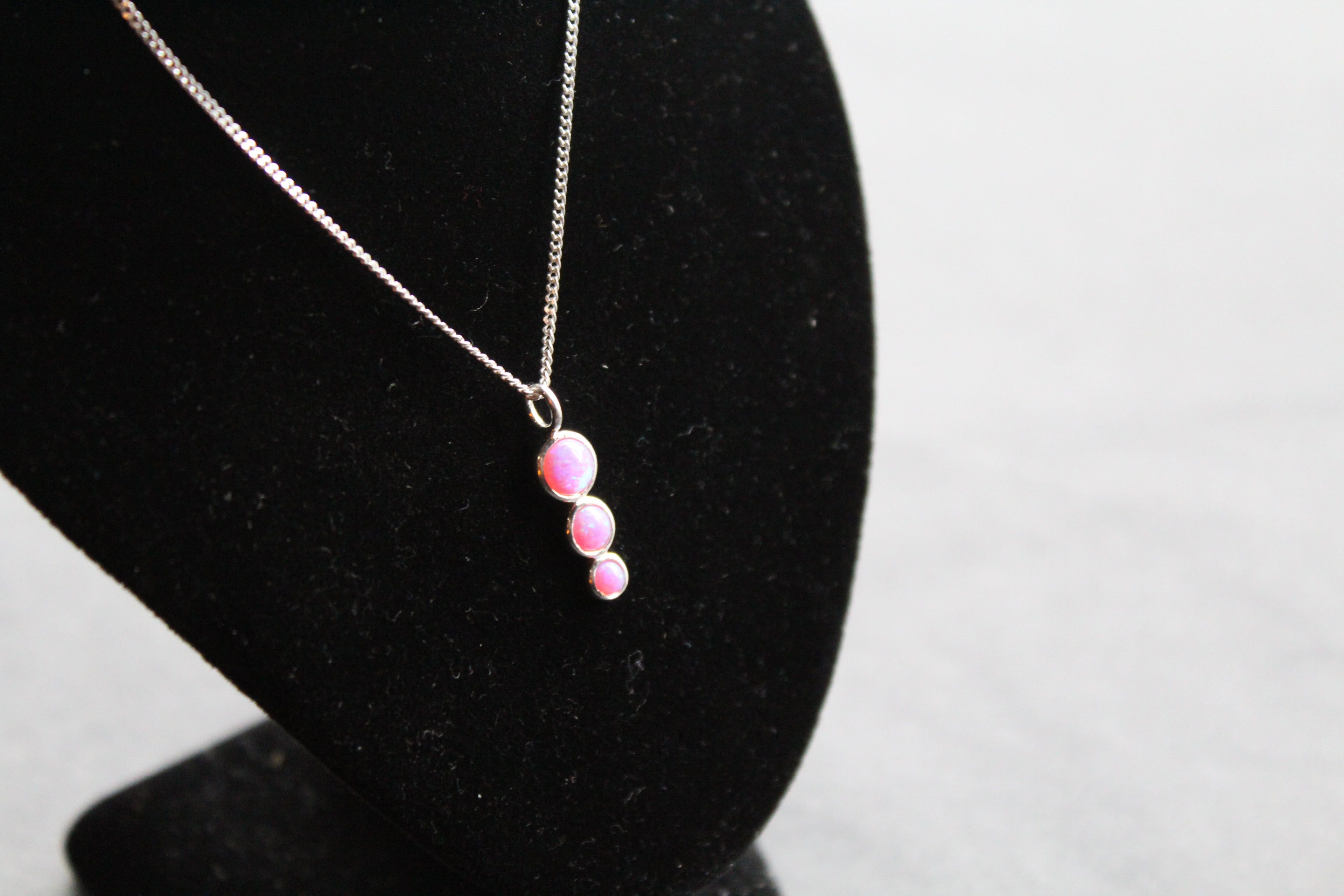 Pink Opal Trio Necklace
