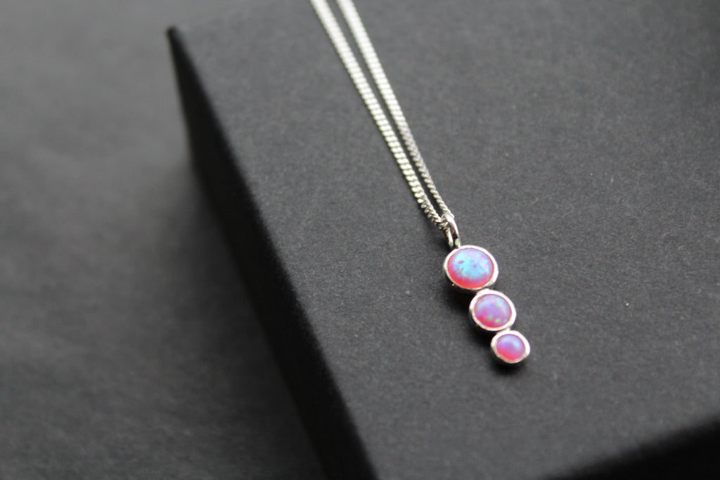 Pink Opal Trio Necklace