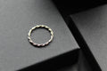 Plain & Twisted Thin Silver Band Ring