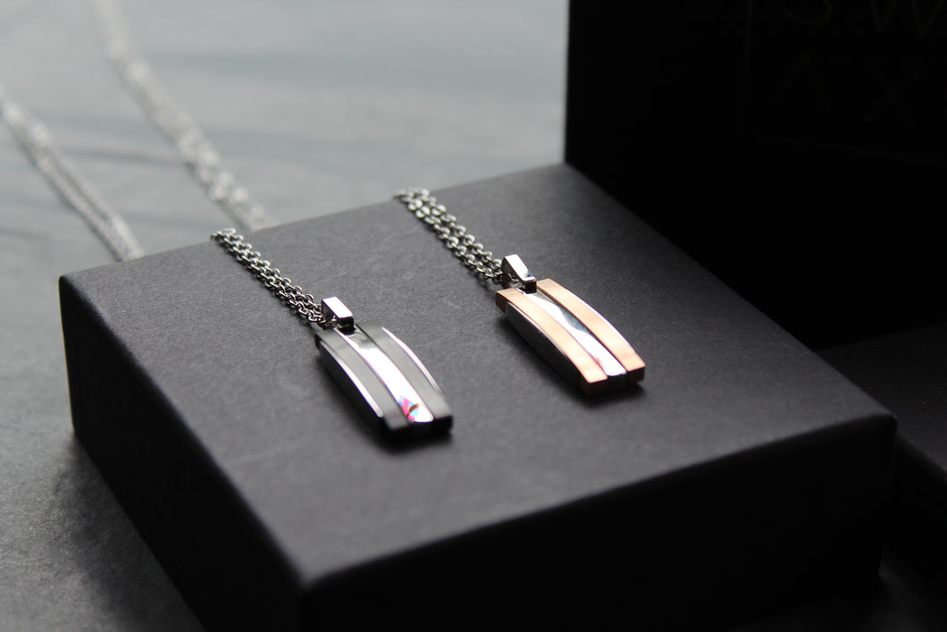 Polished Steel Pendant & Chain