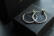 Load image into Gallery viewer, Rainbow Cubic Zirconia Hoops
