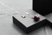 Load image into Gallery viewer, Raw Cut Amethyst Moon &amp; Star Necklace

