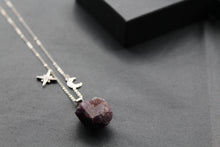 Load image into Gallery viewer, Raw Cut Amethyst Moon &amp; Star Necklace
