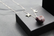 Load image into Gallery viewer, Raw Cut Amethyst Moon &amp; Star Necklace
