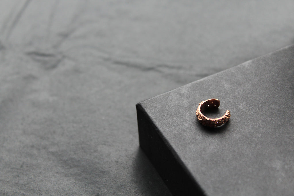 Rose Gold Large Ivy Ear Cuff with Cubic Zirconia Stones