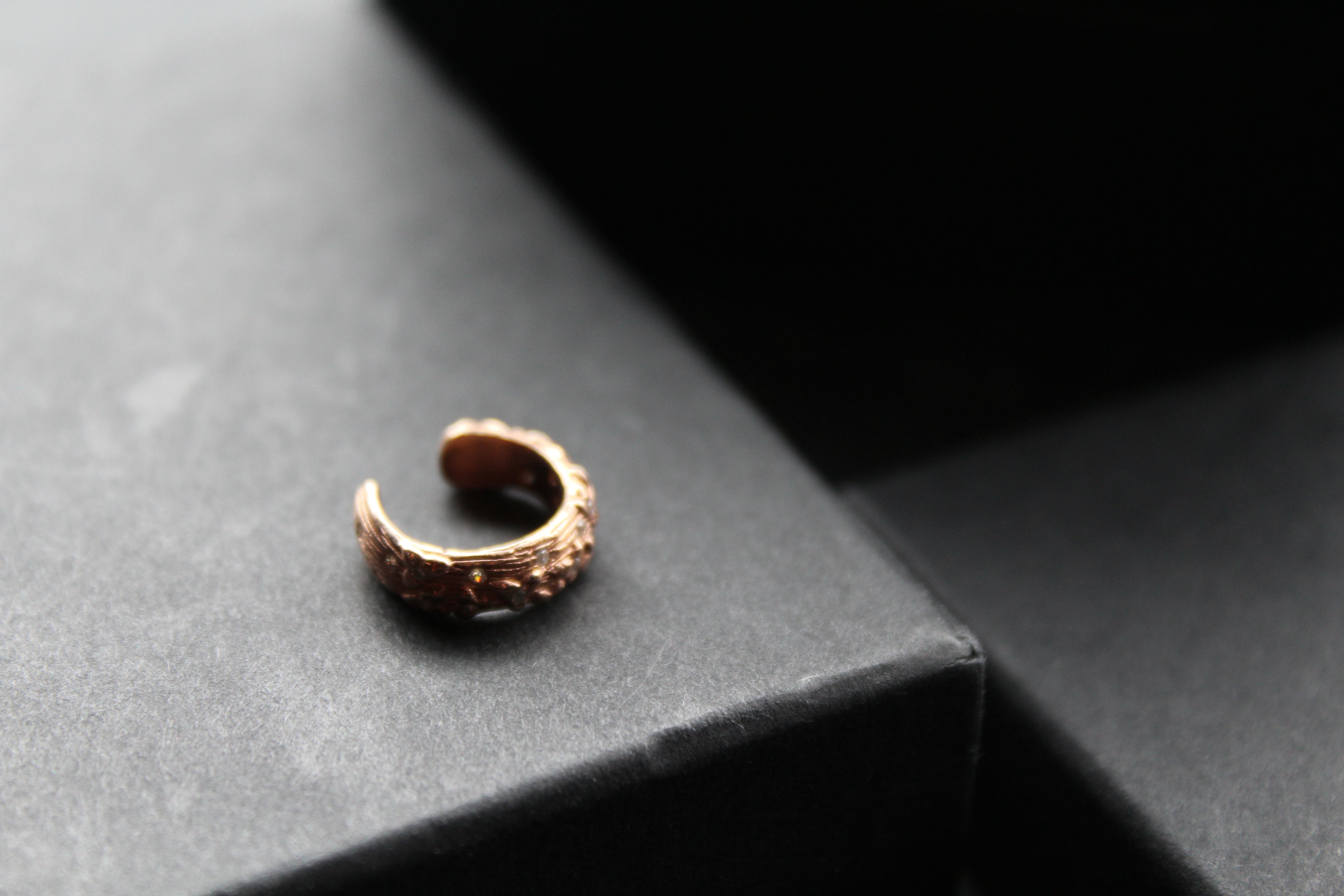 Rose Gold Large Ivy Ear Cuff with Cubic Zirconia Stones
