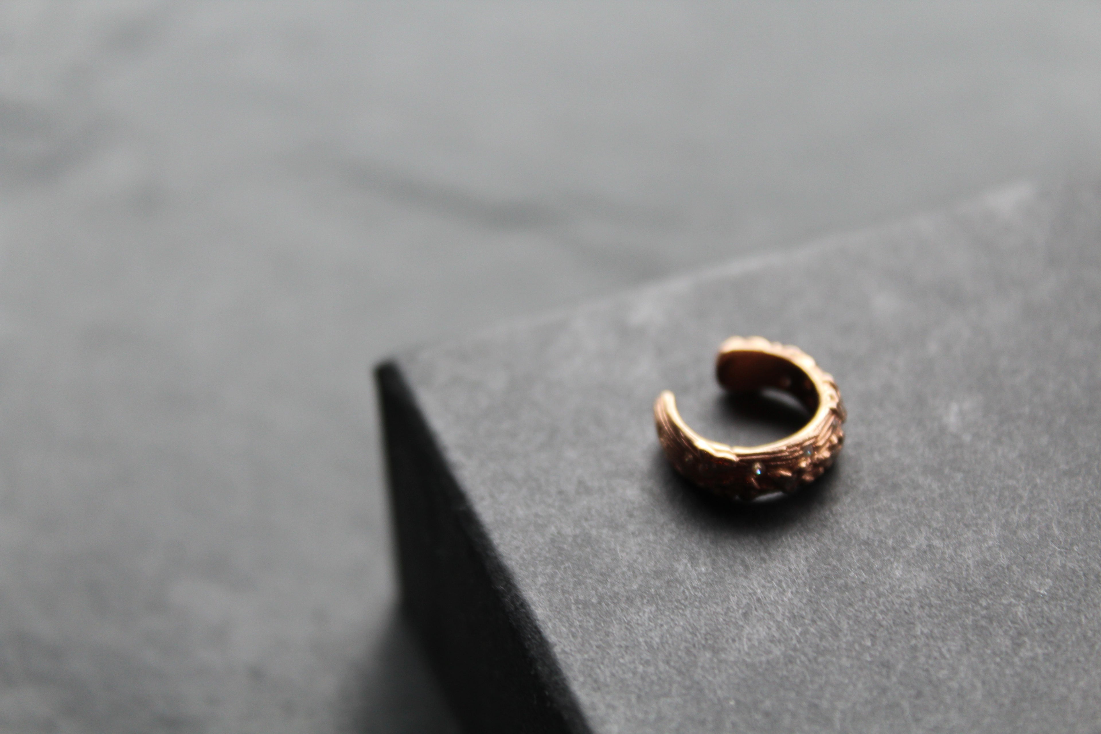 Rose Gold Large Ivy Ear Cuff with Cubic Zirconia Stones
