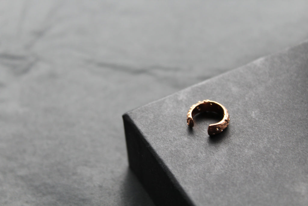 Rose Gold Large Ivy Ear Cuff with Cubic Zirconia Stones