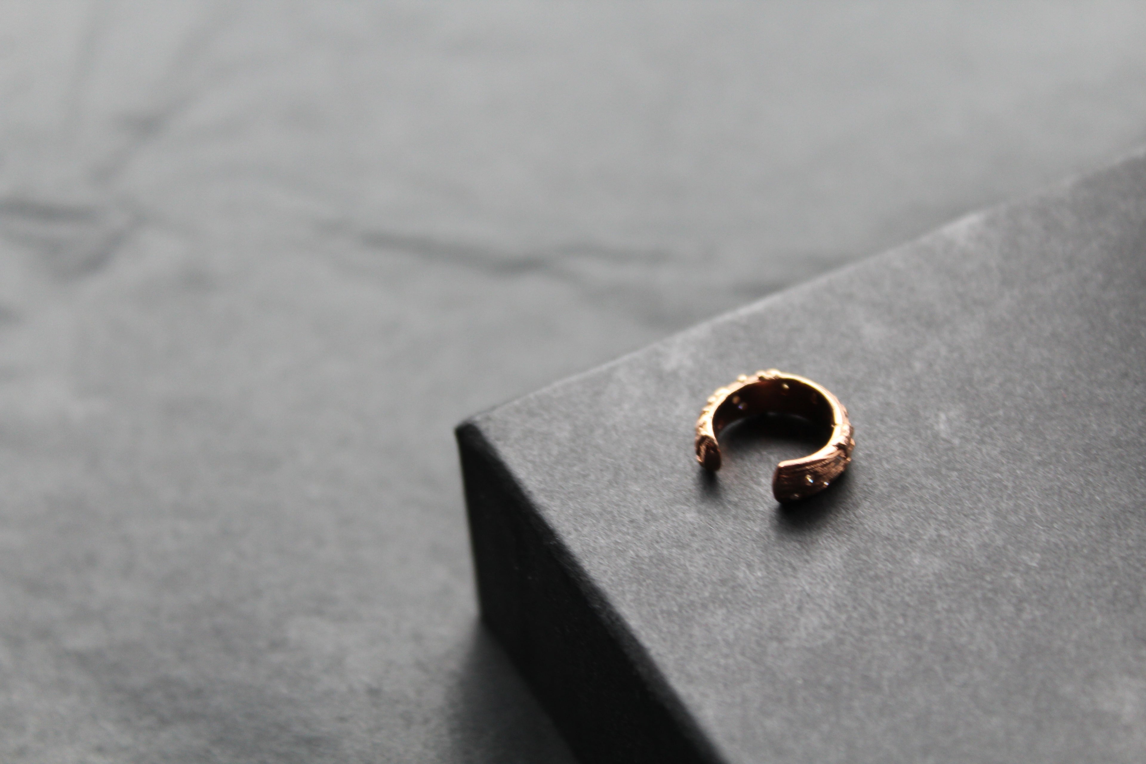 Rose Gold Large Ivy Ear Cuff with Cubic Zirconia Stones