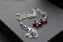 Load image into Gallery viewer, Ruby CZ Star Flower Necklace
