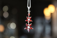 Load image into Gallery viewer, Ruby CZ Star Flower Necklace
