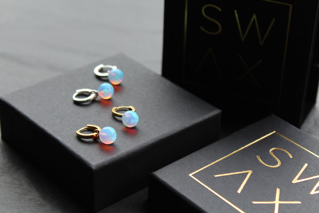 Sea Opal Hoops