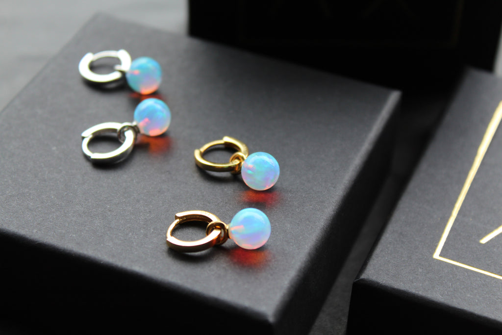Sea Opal Hoops