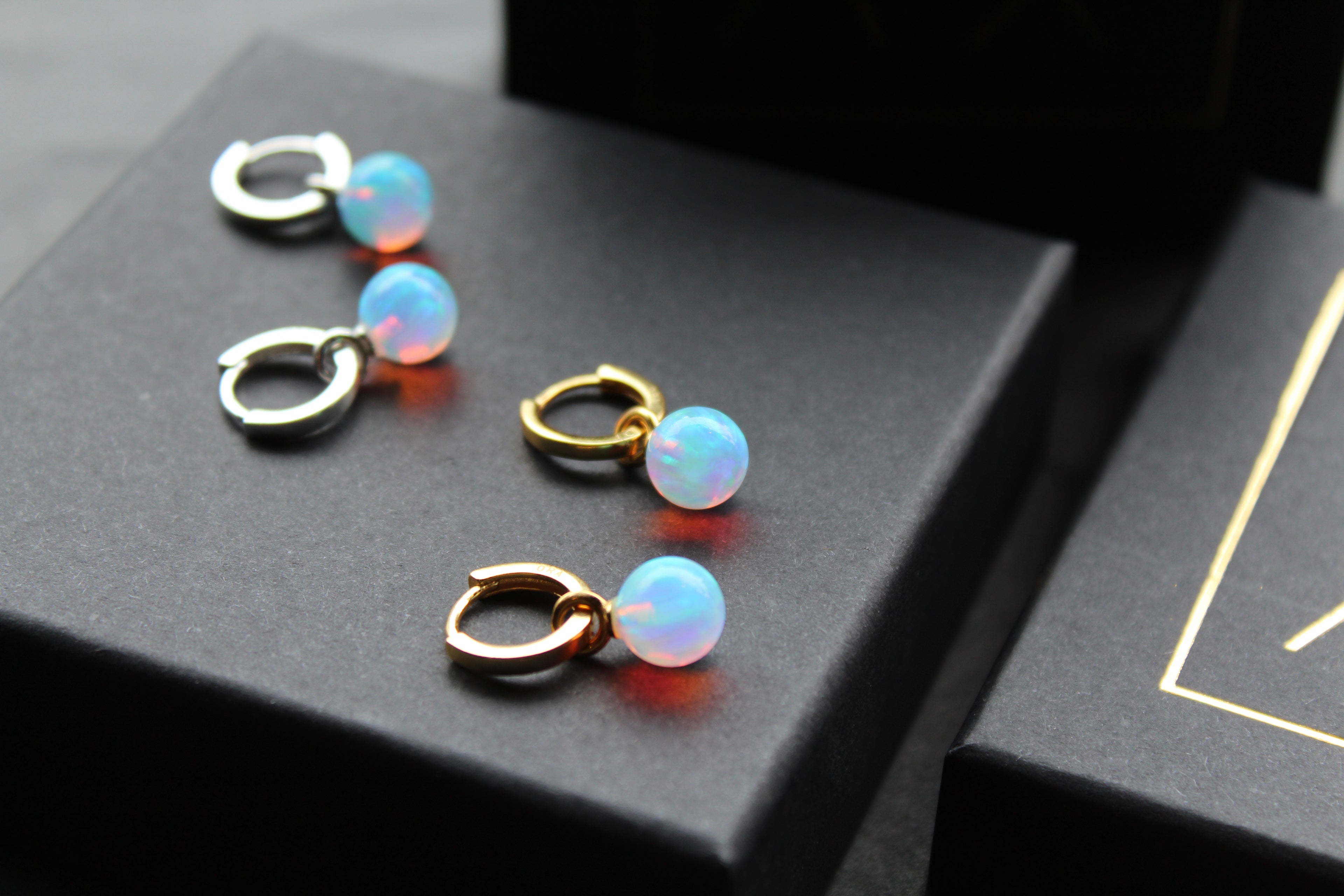 Sea Opal Hoops