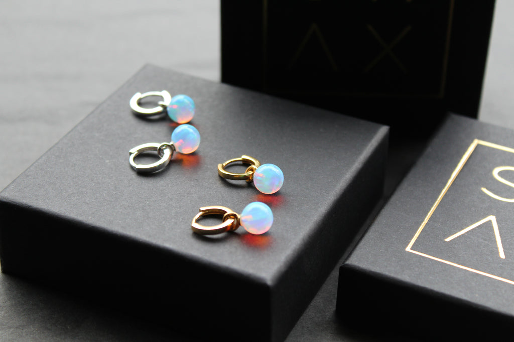 Sea Opal Hoops