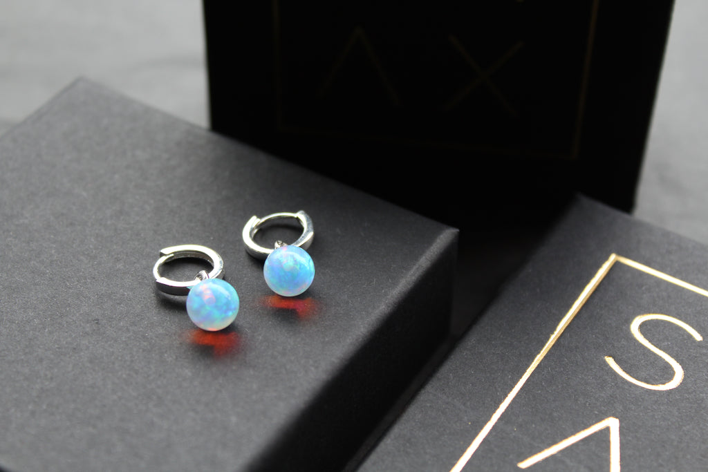 Sea Opal Hoops