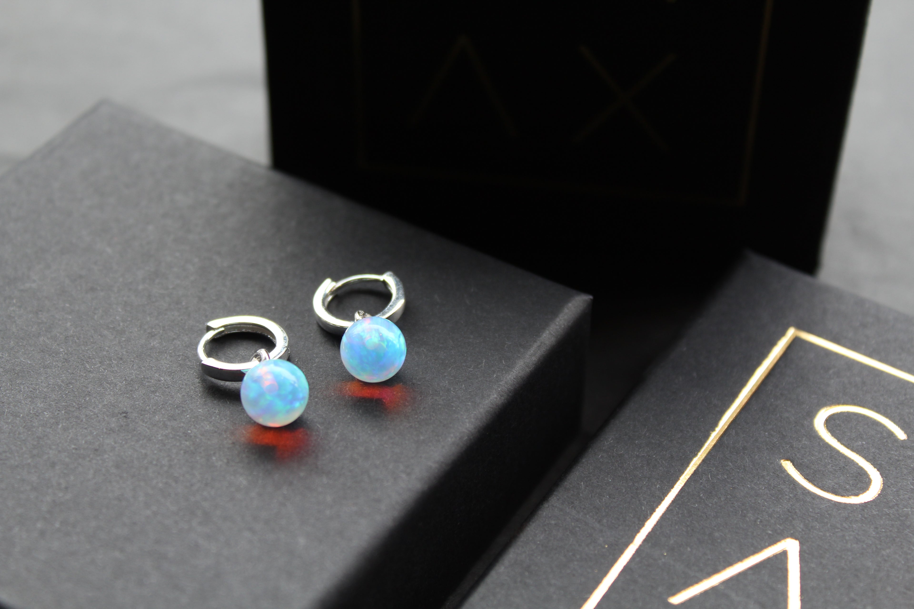 Sea Opal Hoops
