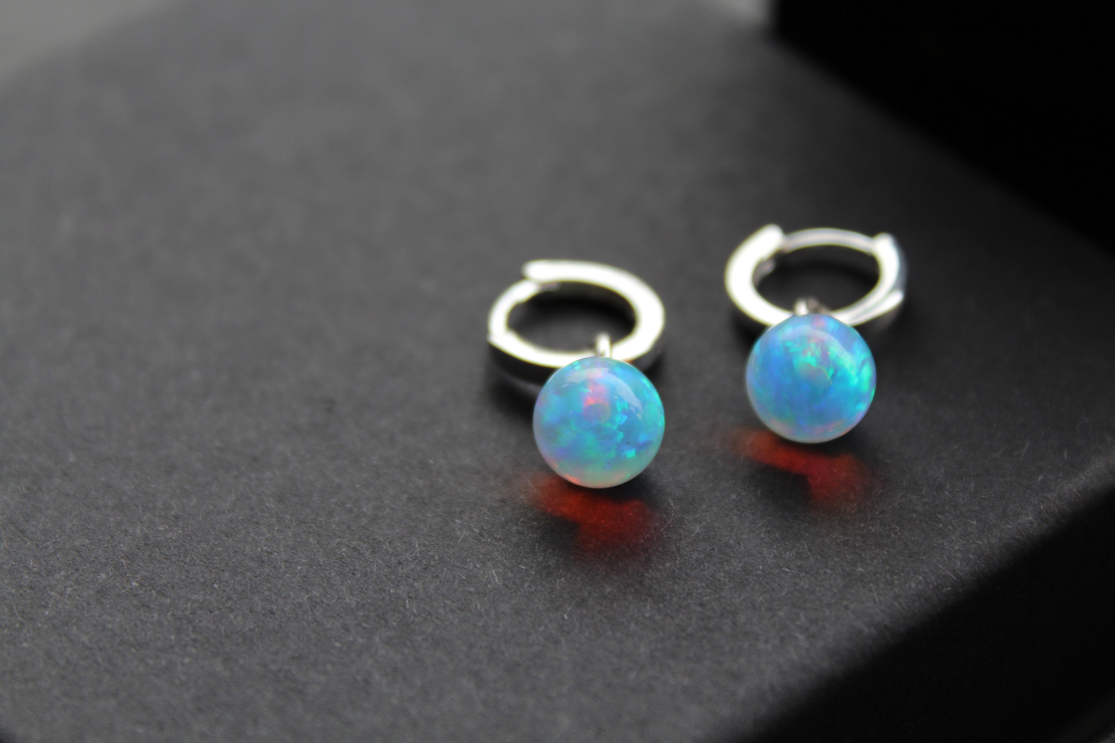 Sea Opal Hoops