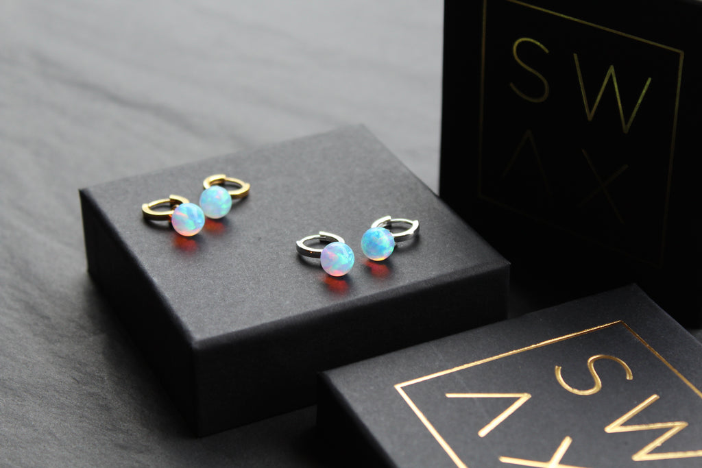 Sea Opal Hoops