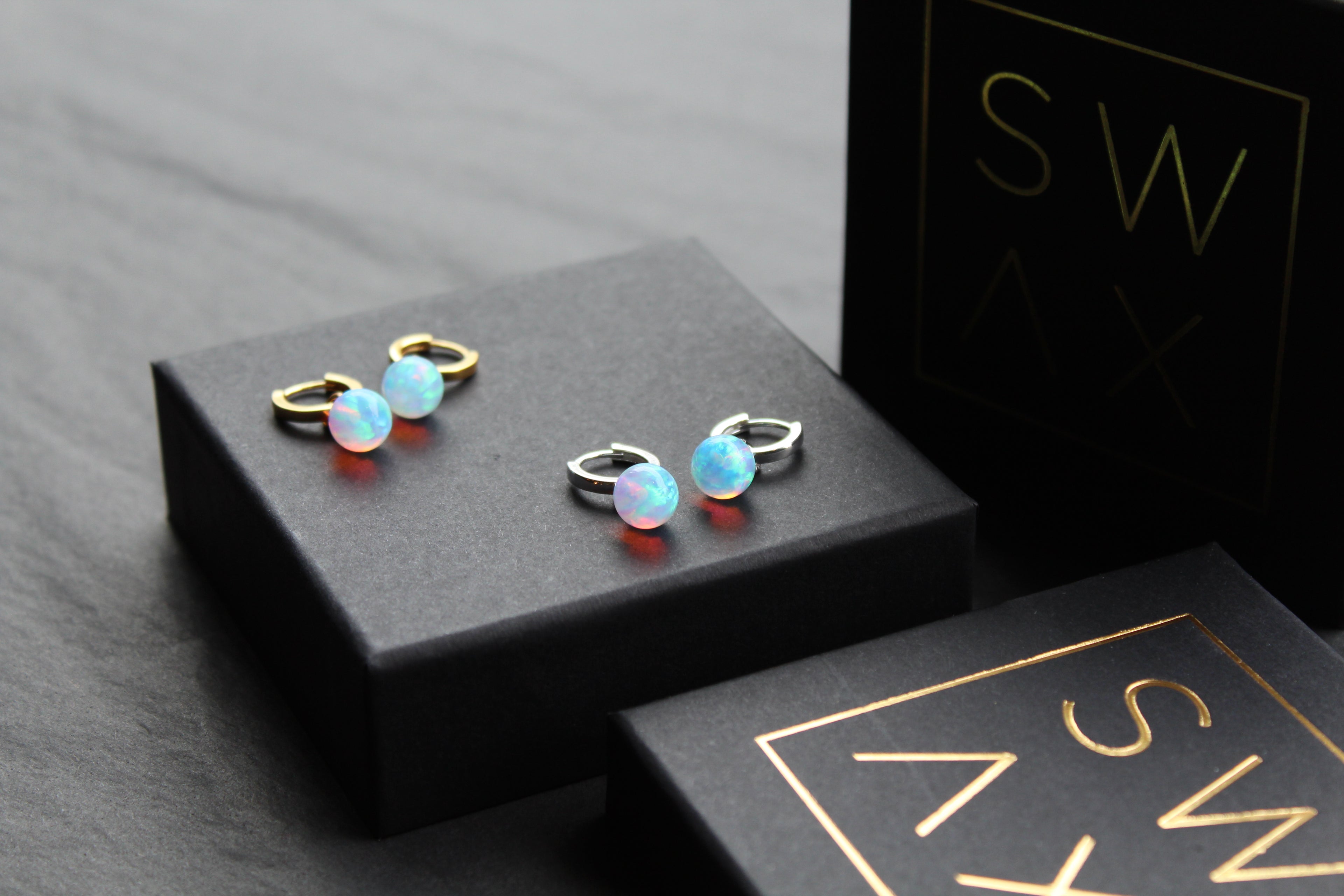 Sea Opal Hoops