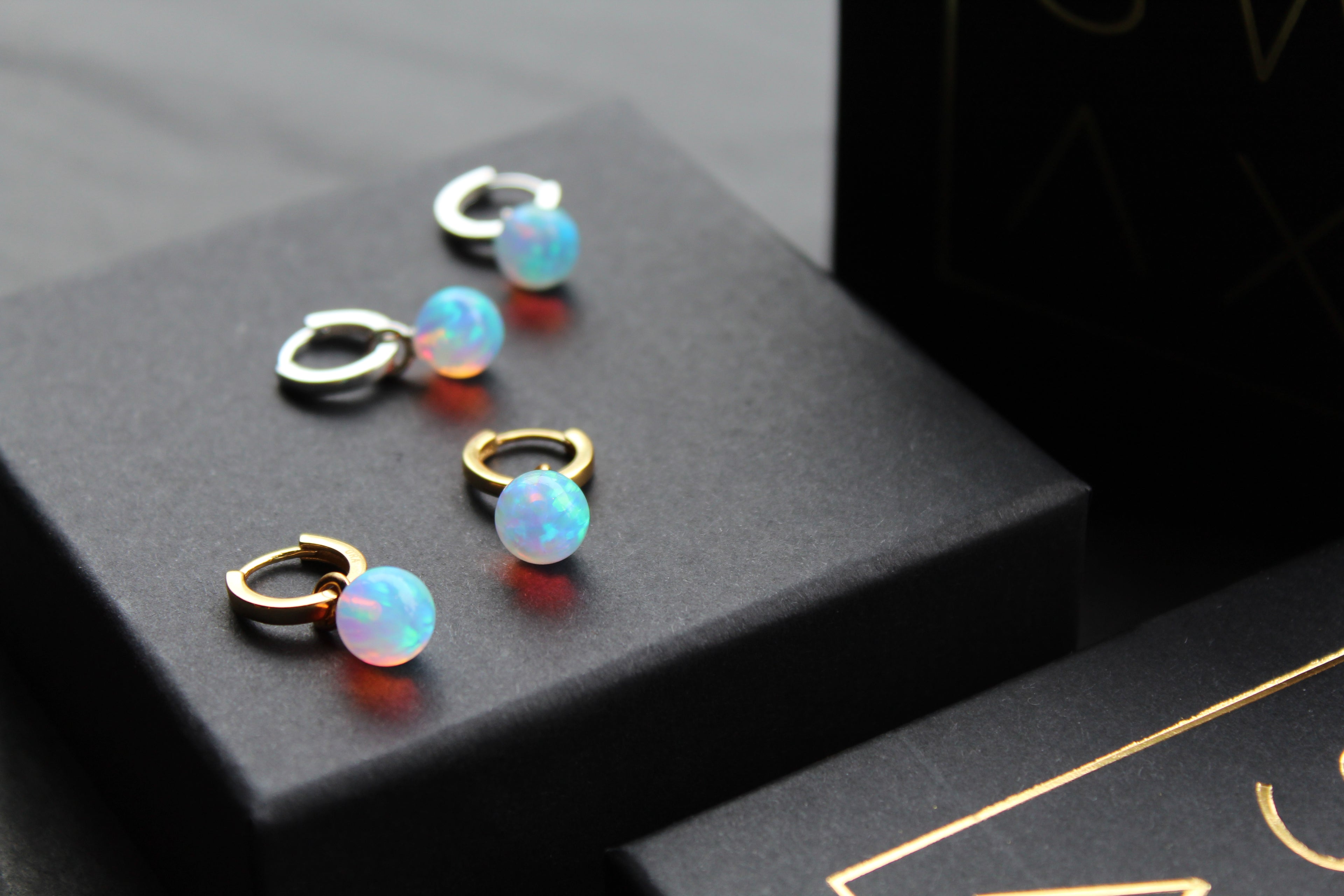 Sea Opal Hoops