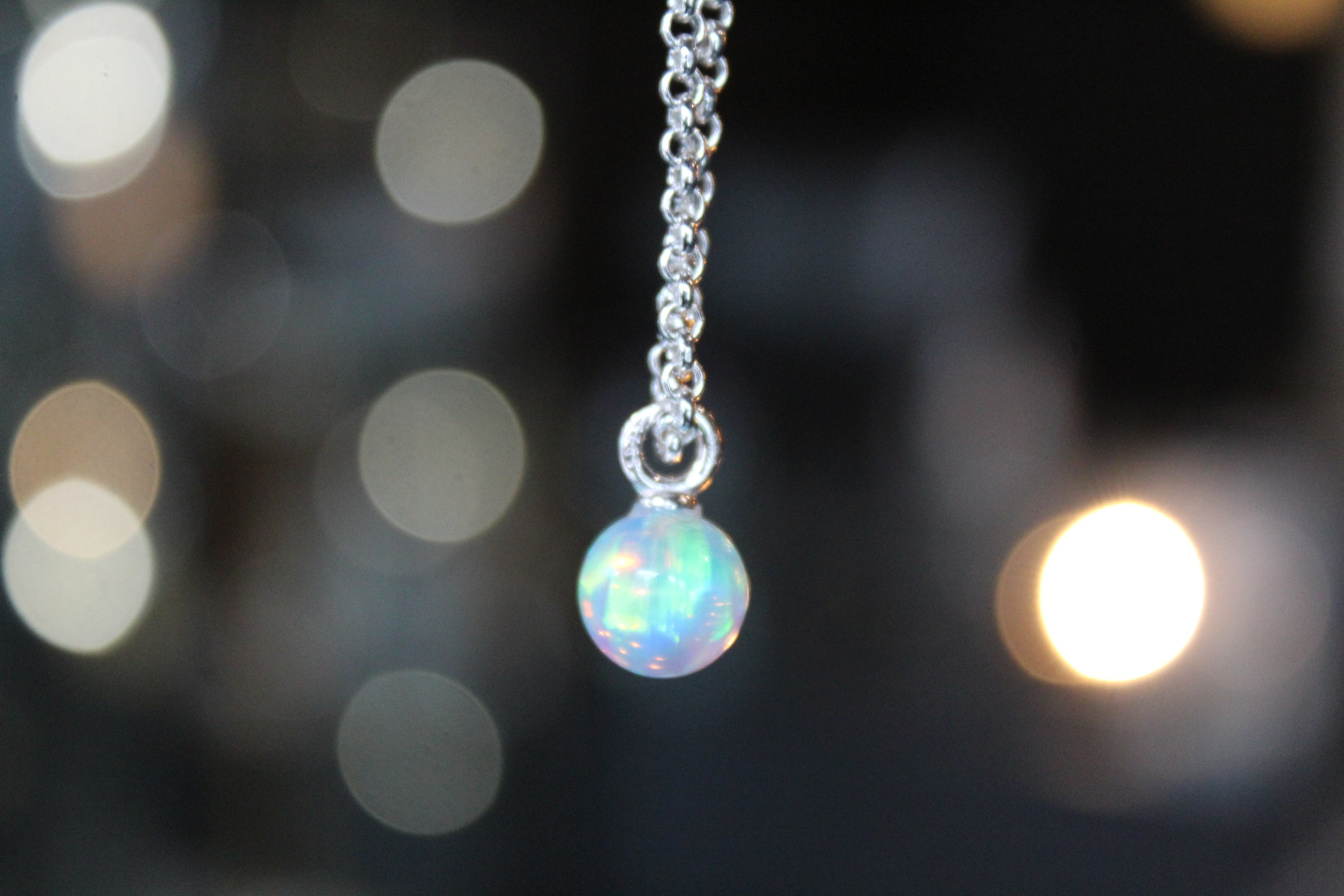 Sea Opal on Silver Chunky Chain