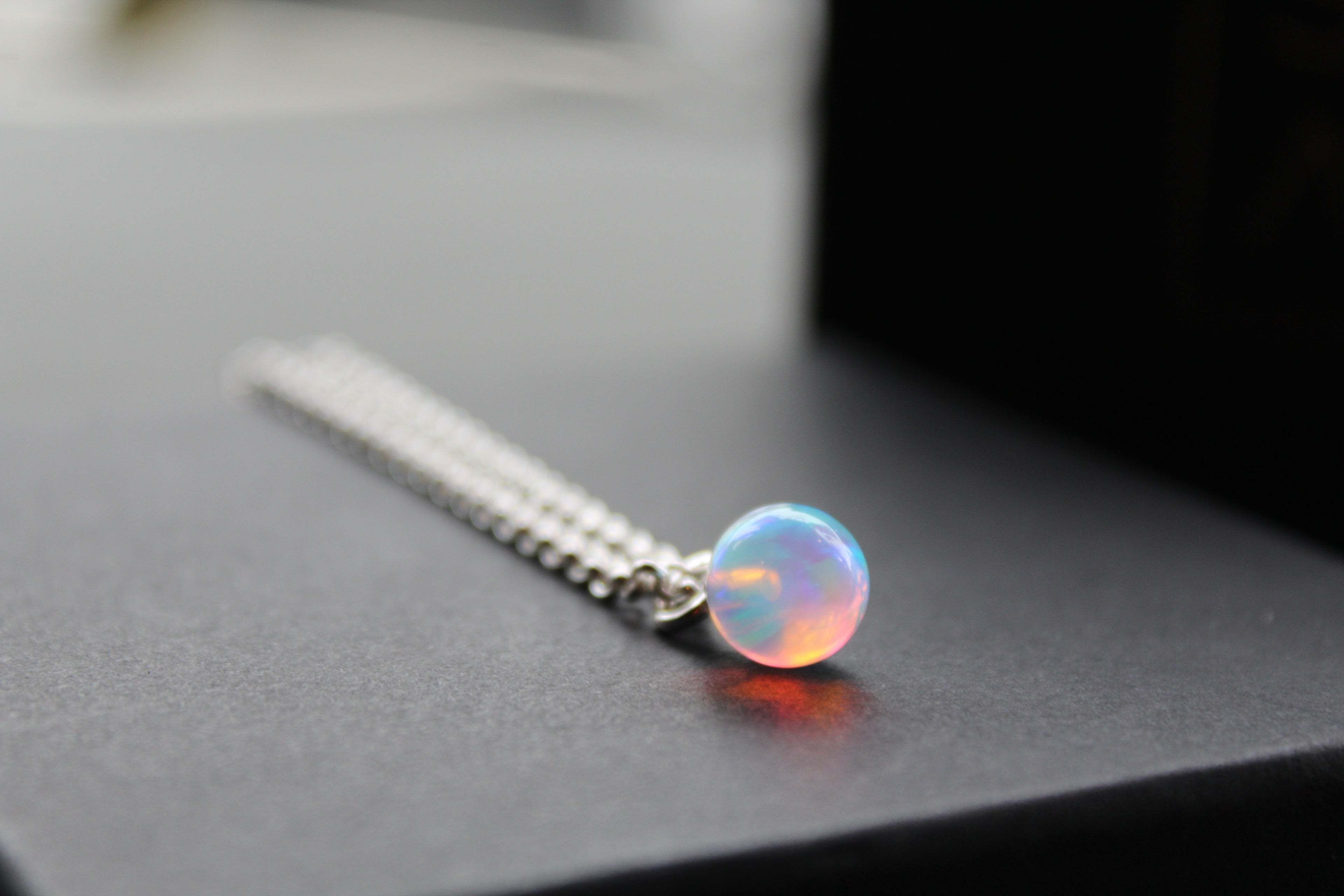 Sea Opal on Silver Chunky Chain