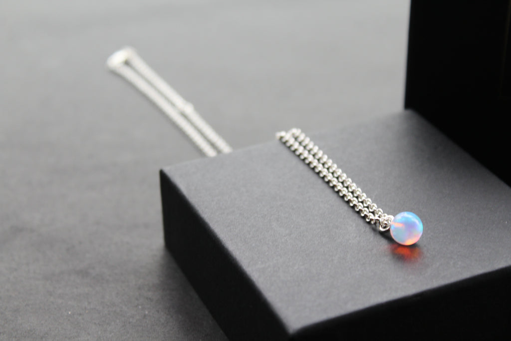 Sea Opal on Silver Chunky Chain